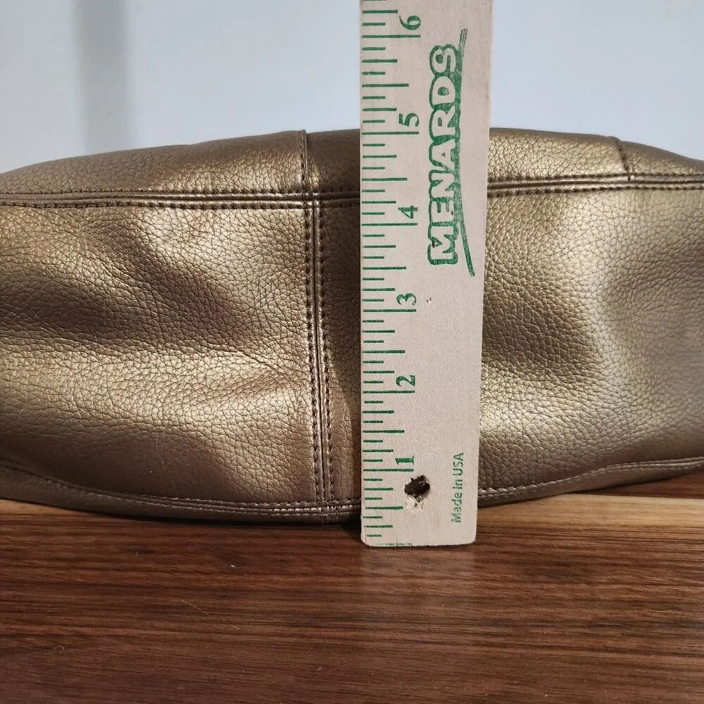 Tommy Hilfiger Y2K Pebbled Leather Hobo Bag Purse Retro Metallic Gold